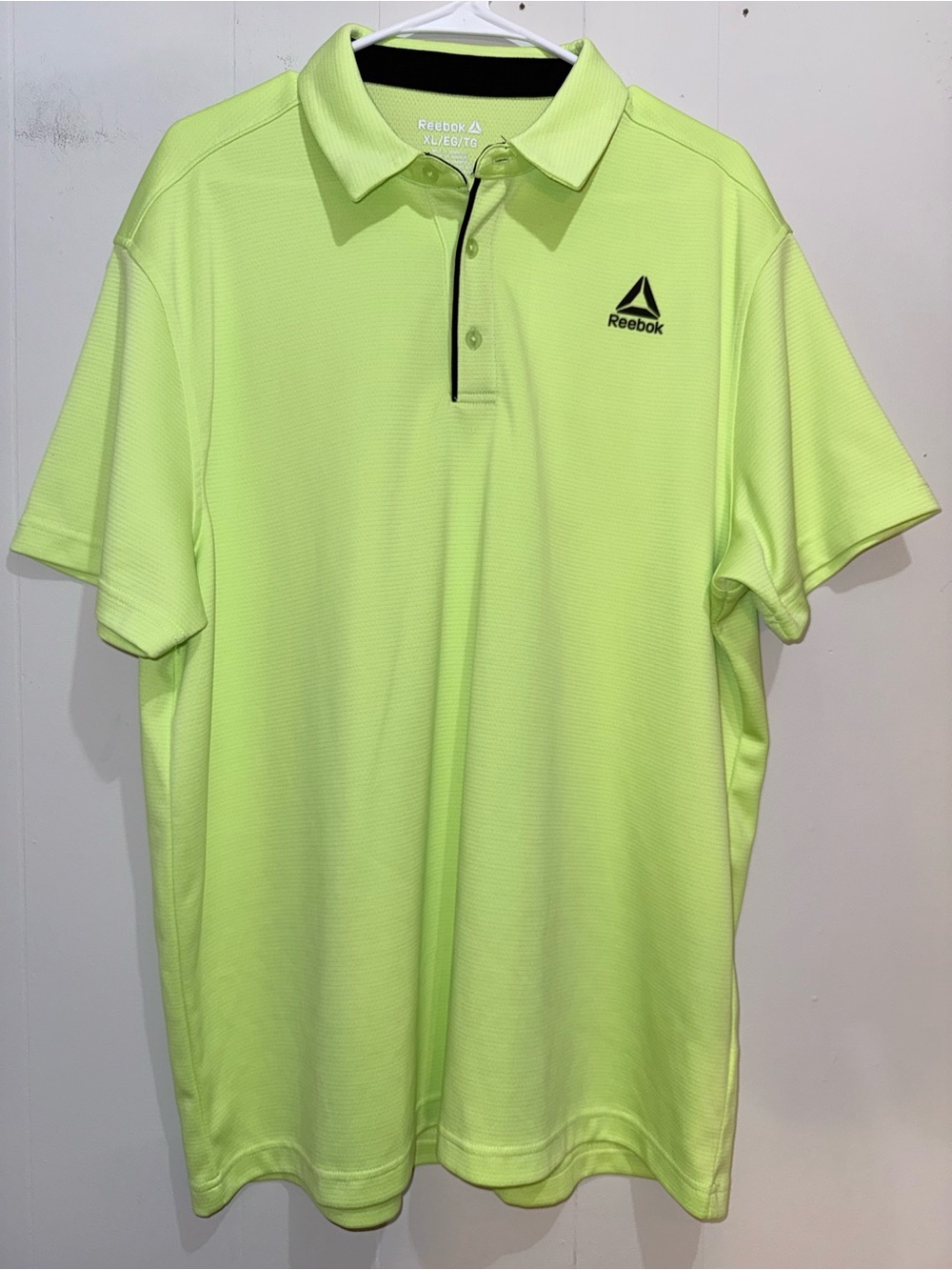 Reebok Performance Golf Polo Shirt Lime Green Men's Size XL EUC